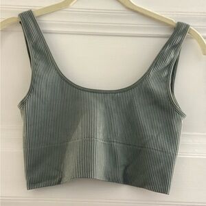 GAP Seamless Rib Bralette - Sage Green - Small